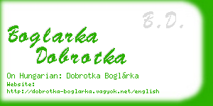 boglarka dobrotka business card