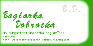 boglarka dobrotka business card